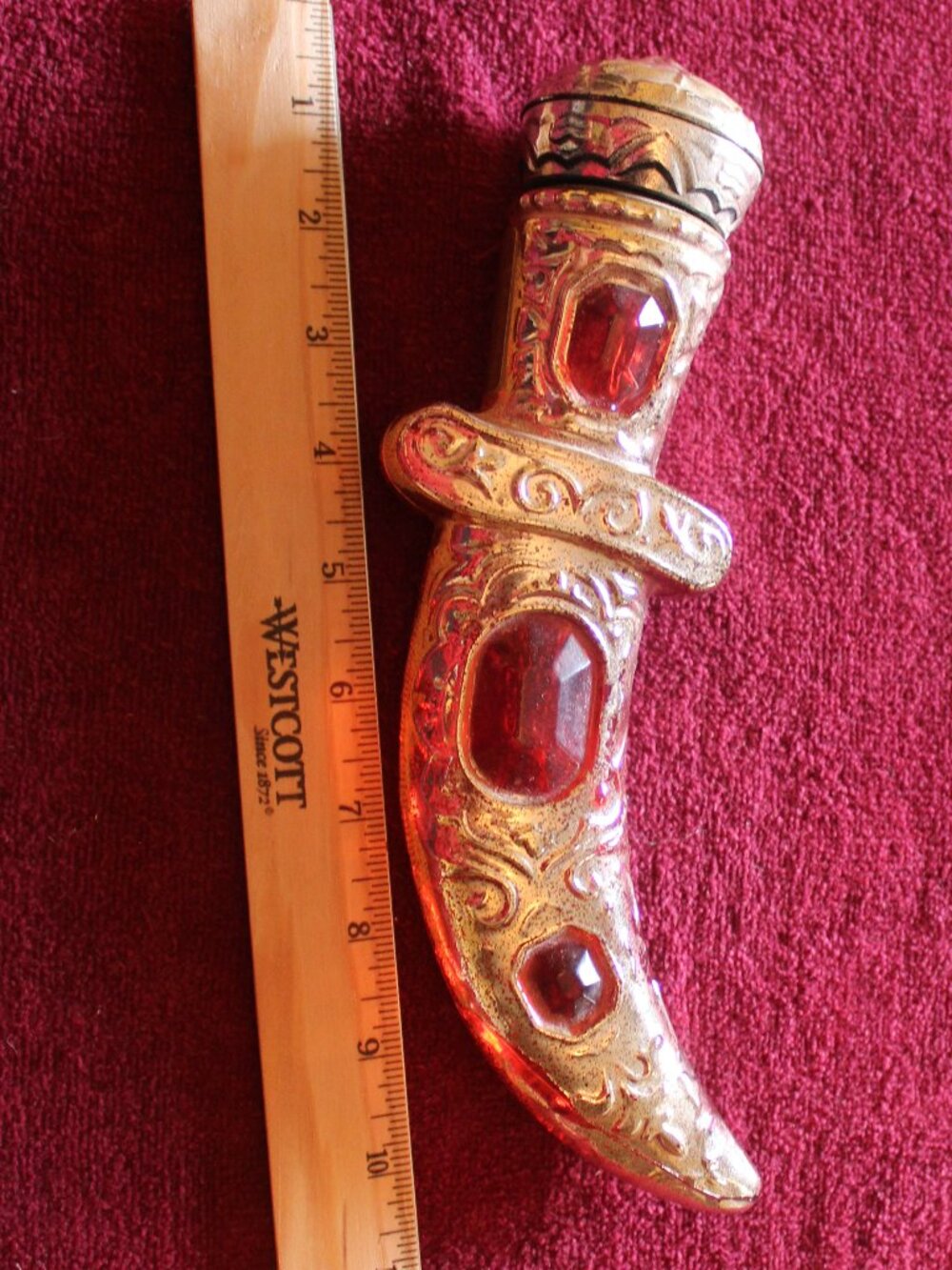 Vintage Avon aftershave bottle shaped as an ornate, jeweled
